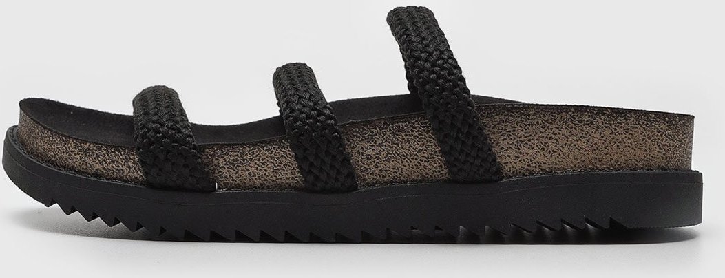 Rasteira Aberta Moleca Tiras Trançadas Preta