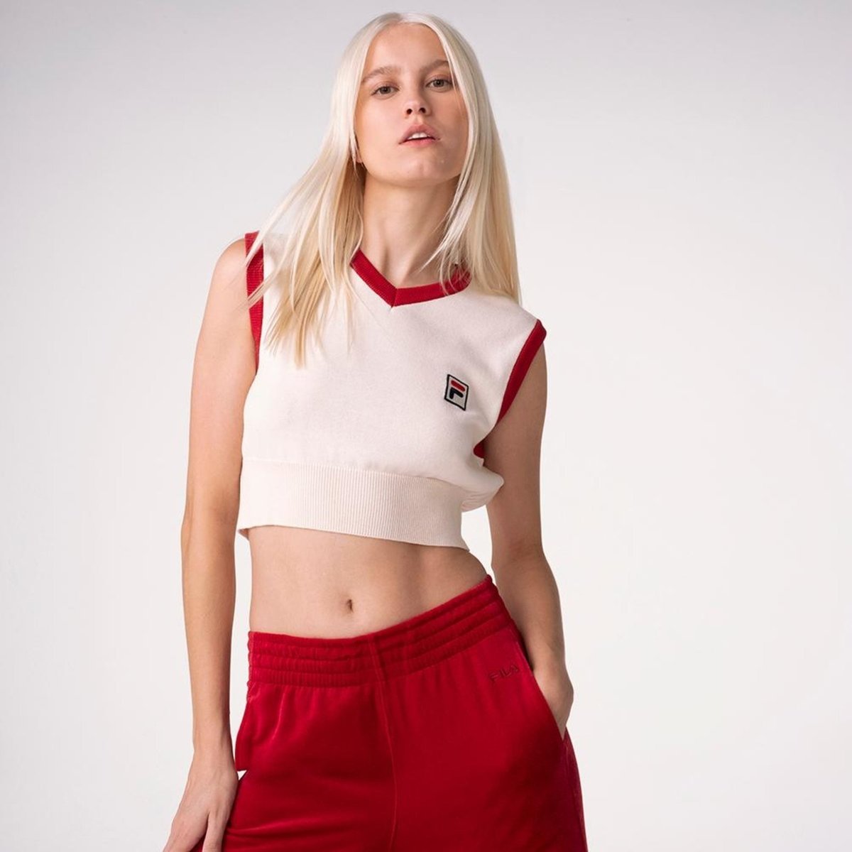 Imagem principal Colete Fila Heritage Crop Sweater Vest Feminino incolor Fila incolor