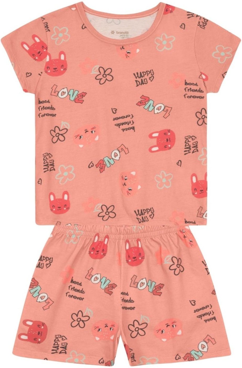 Imagem principal Pijama menina de gatinhos Brandili rosa Brandili rosa