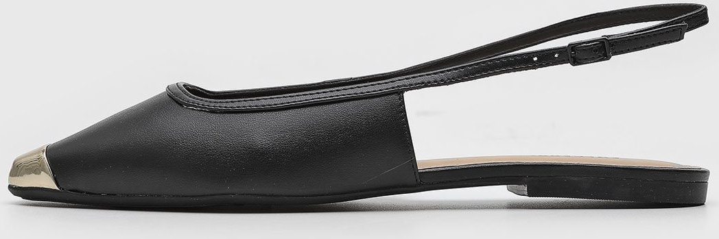 Sapatilha Slingback ANACAPRI Detalhe Metalizado Preta