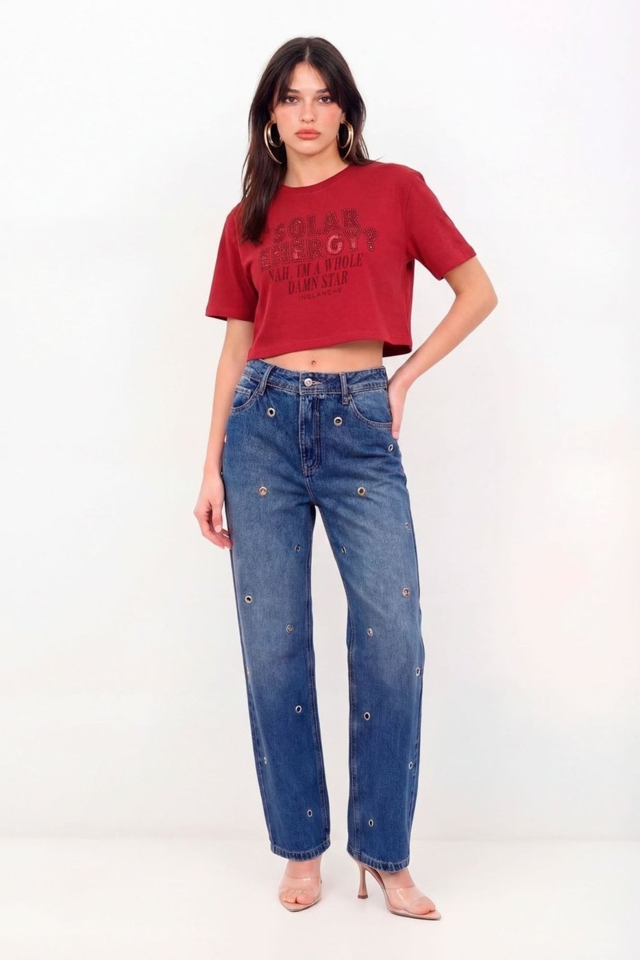 T-Shirt Cropped Silk Metalizada Feminina