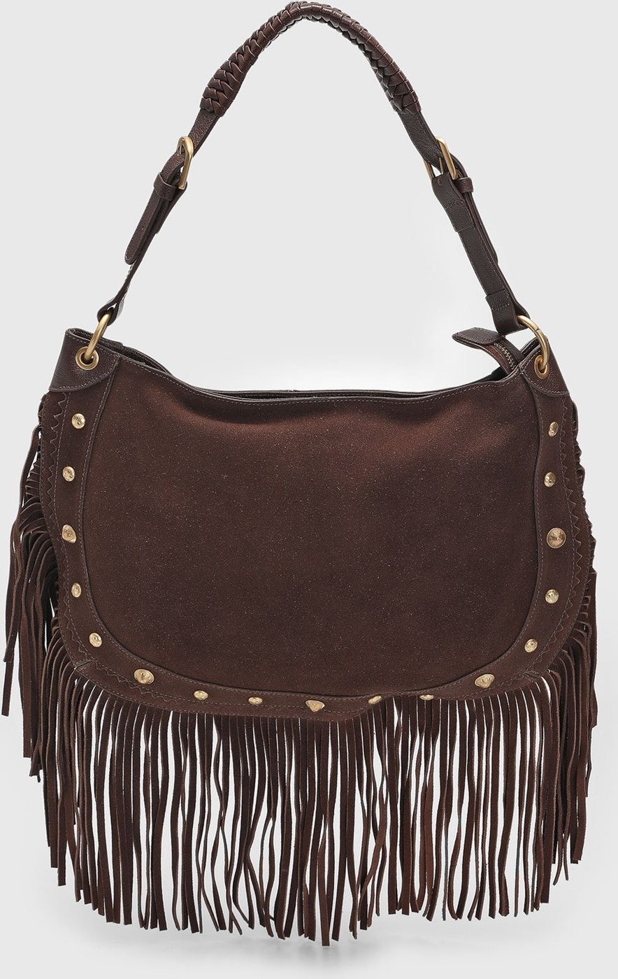 Bolsa Grande Feminina Arezzo Franjas e Tachas