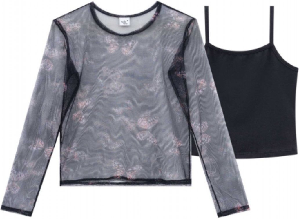 Infantil - Blusa Manga Longa Sobreposição Vic&Vicky