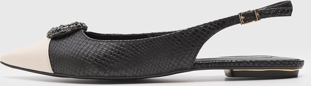 Imagem principal Sapatilha Slingback Feminino Jorge Bischoff Textura Snake Preta preto Jorge Bischoff preto
