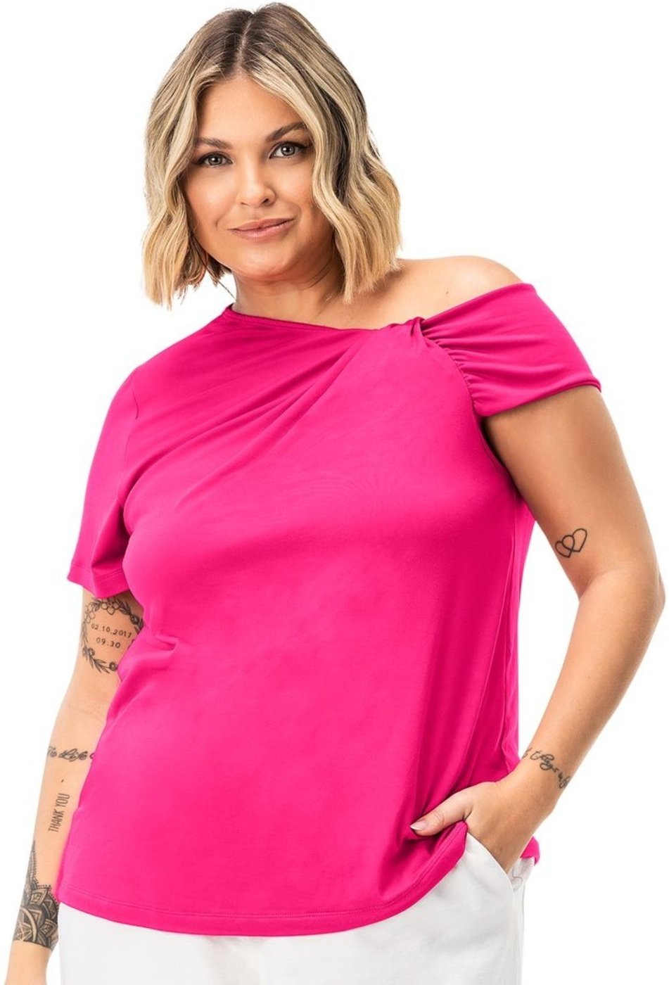 Imagem principal Blusa Feminina Plus Size Em Malha Soft Secret Glam rosa Secret Glam rosa