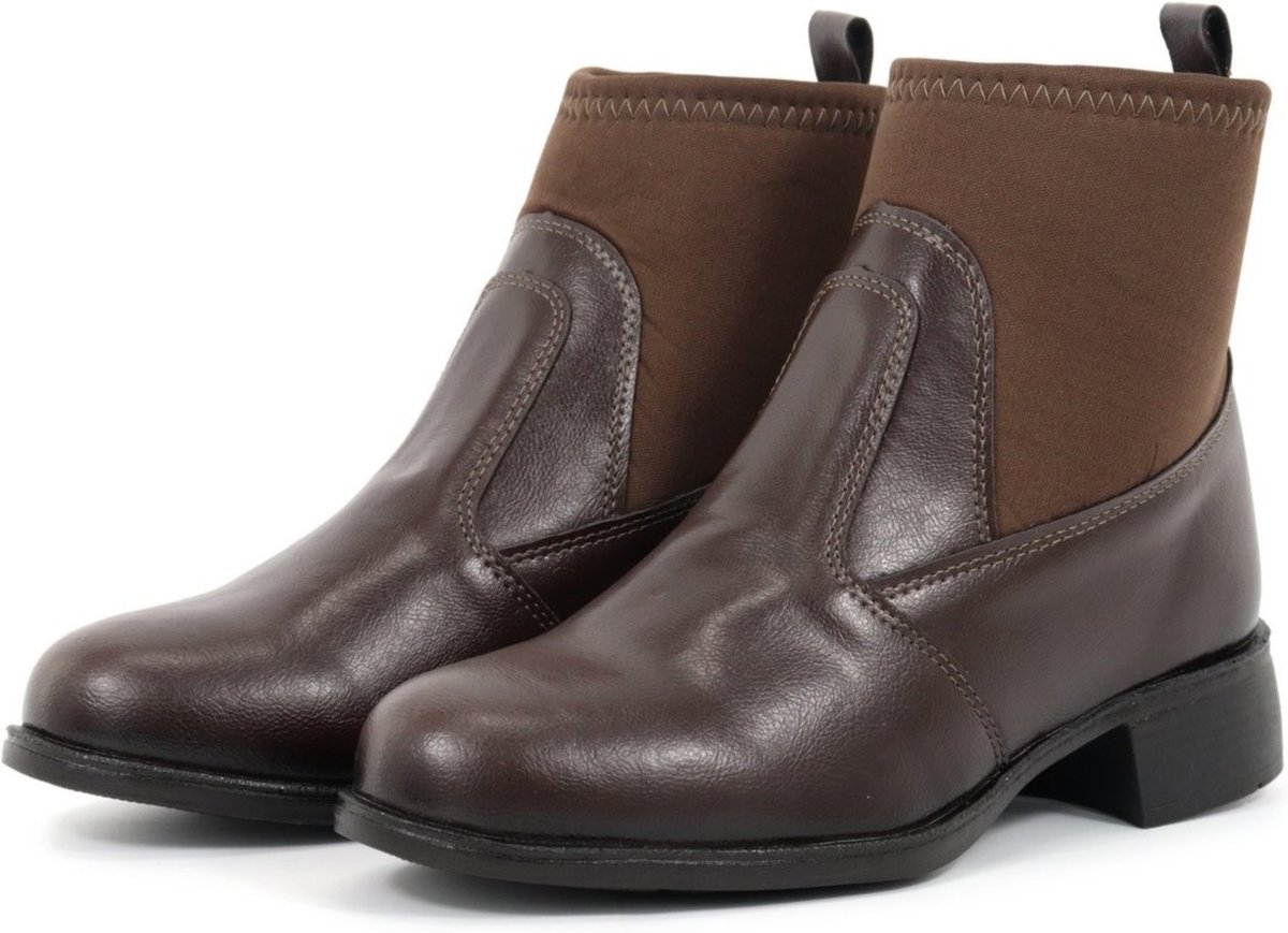 Bota Cano Curto Feminina Casual com Elastico Urbana Confortável Café