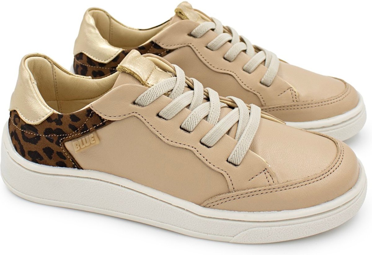 Imagem principal Infantil - Tênis Menina Blue Yolanda Couro Ostra Onça Blue Infantis nude blue Blue Infantis nude blue