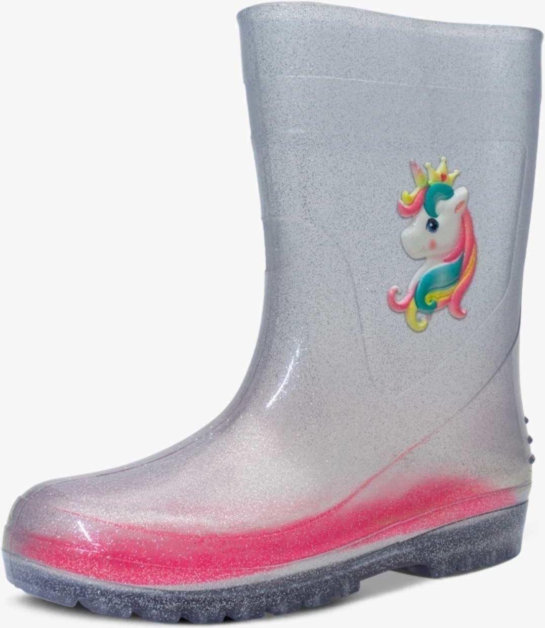 Infantil - Bota Galocha Feminina Pópidi Unicórnio Glitter