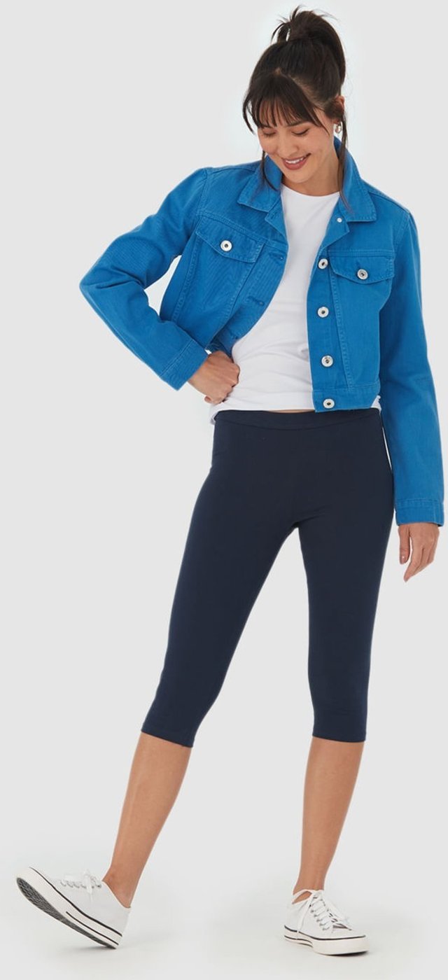 Imagem principal Calça Corsário Básica Feminina Cós Elástico Em Algodão Malwee azul Malwee azul