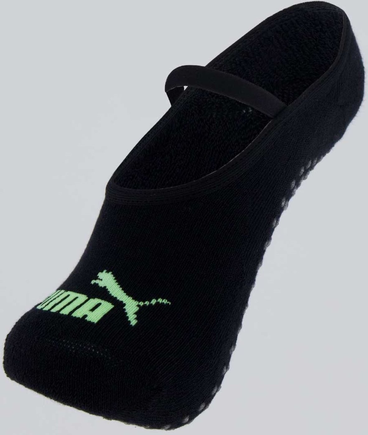 Meia Puma Pilates Feminina Preta e Verde