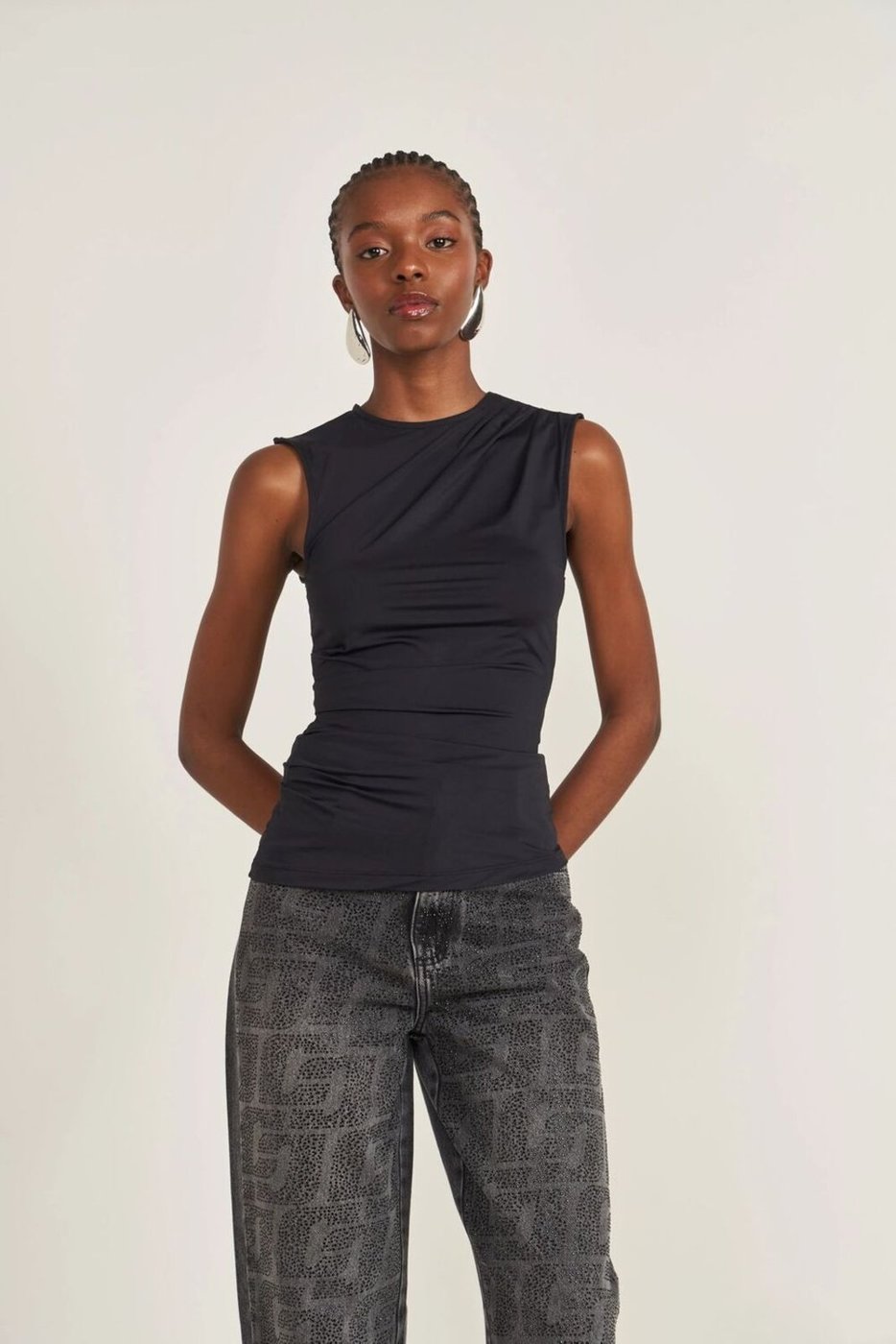 Imagem principal Blusa Slim Com Detalhe Franzido Colcci preto Colcci preto