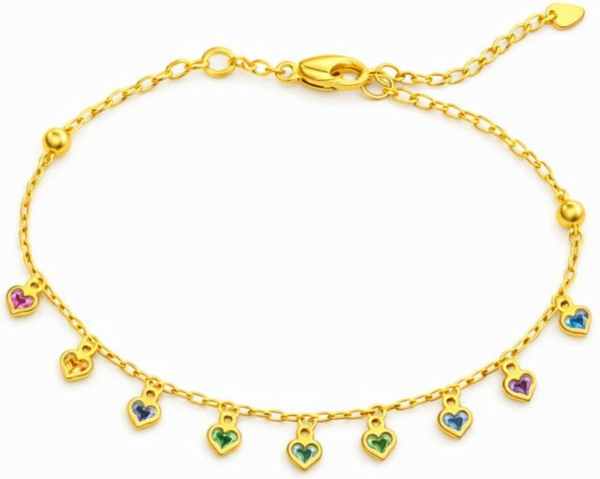 Tornozeleira Vih Triny Banhada a Ouro Coração