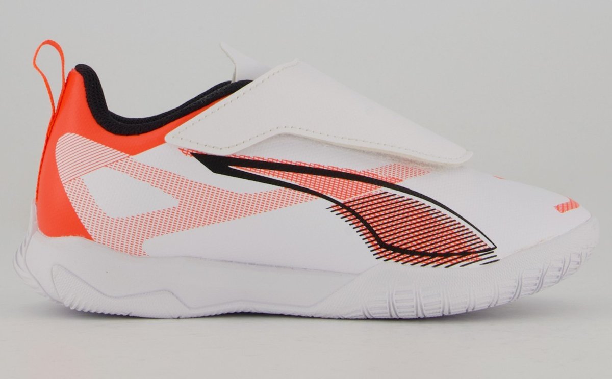 Chuteira Puma Ultra 5 Play V IT Futsal Branca e Laranja