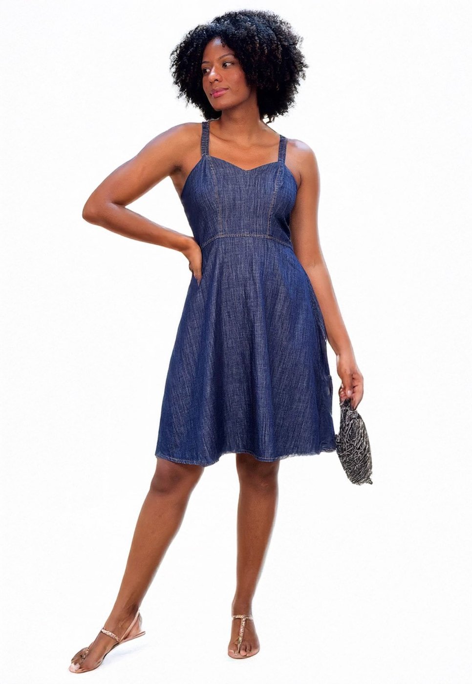 Vestido Cabanafree curto jeans