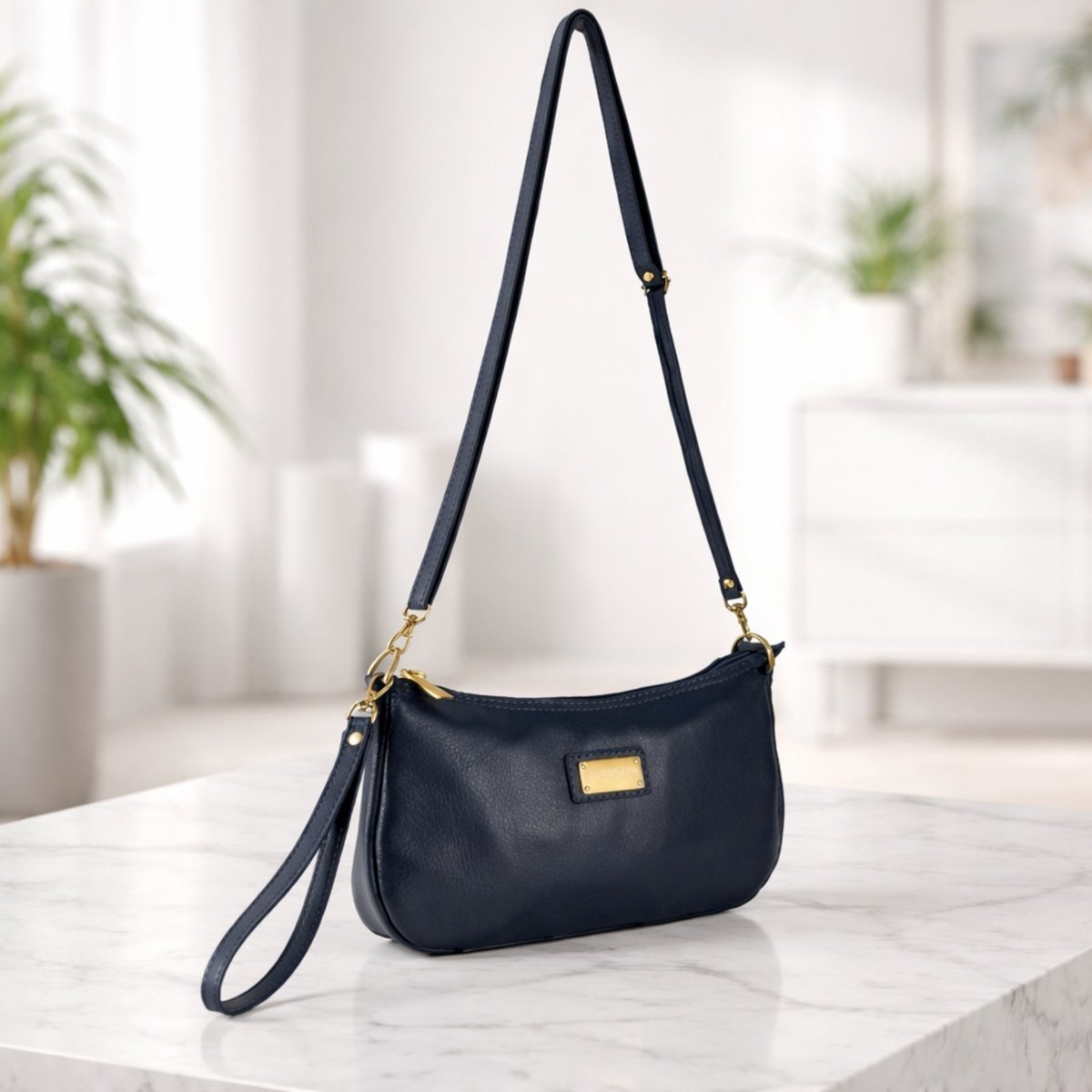 Imagem principal Bolsa Clutch Transversal TopGrife Couro Marinho azul marinho TopGrife azul marinho