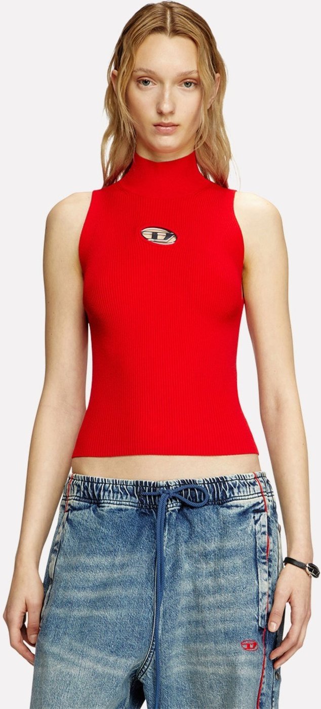 Imagem principal Regata Diesel Feminina Slim Fit 0Nervax-Top Knitwear Vermelha vermelho Diesel vermelho