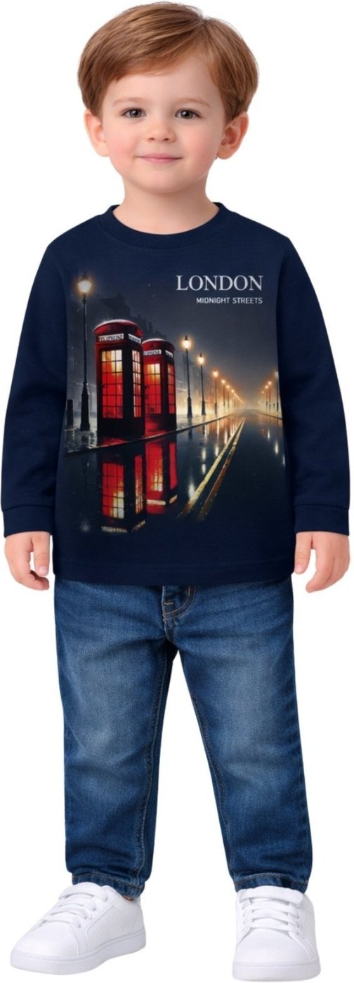 Imagem principal Infantil - Camiseta Manga Longa Kyly Londom azul marinho Kyly azul marinho