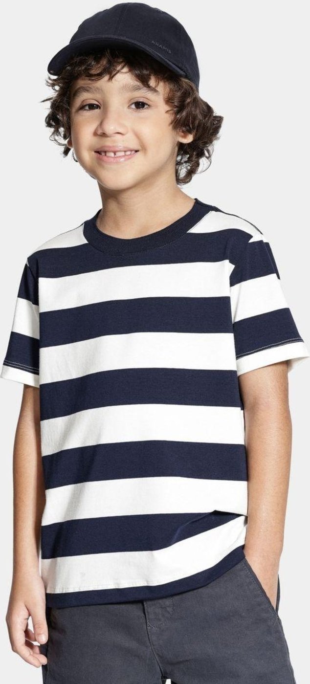 Imagem principal Infantil - Camiseta Aramis Algodão Malha Listrada Navy azul navy Aramis azul navy