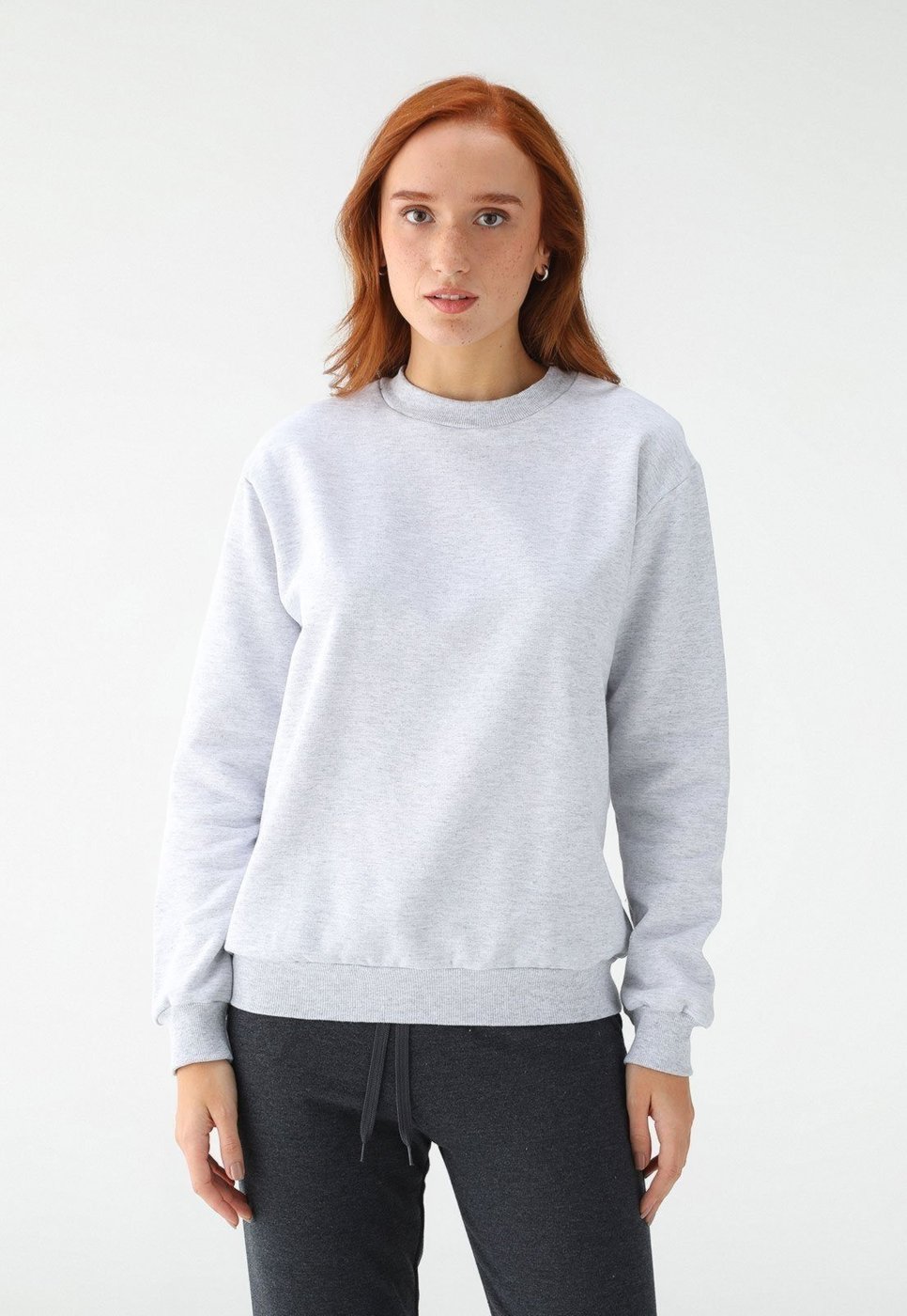 Imagem principal Blusa de Frio Moletom Feminino Flanelado Benellys Liso Gola Redonda Claro cinza Benellys cinza