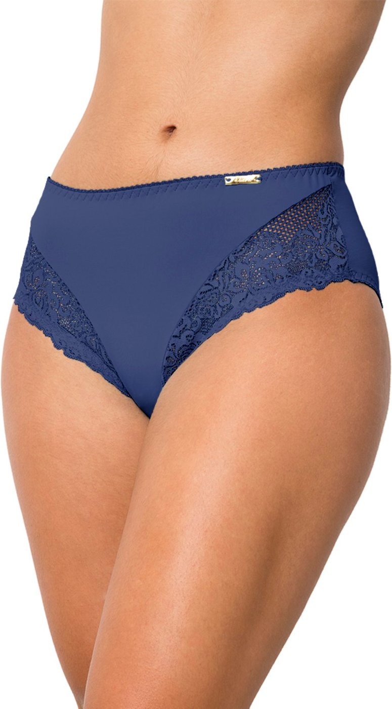 Imagem principal Tanga Gabi Lingerie Cintura Alta Detalhes em renda nas laterais Forro 100% Algodão Confortável Marinho azul marinho Gabi Lingerie azul marinho