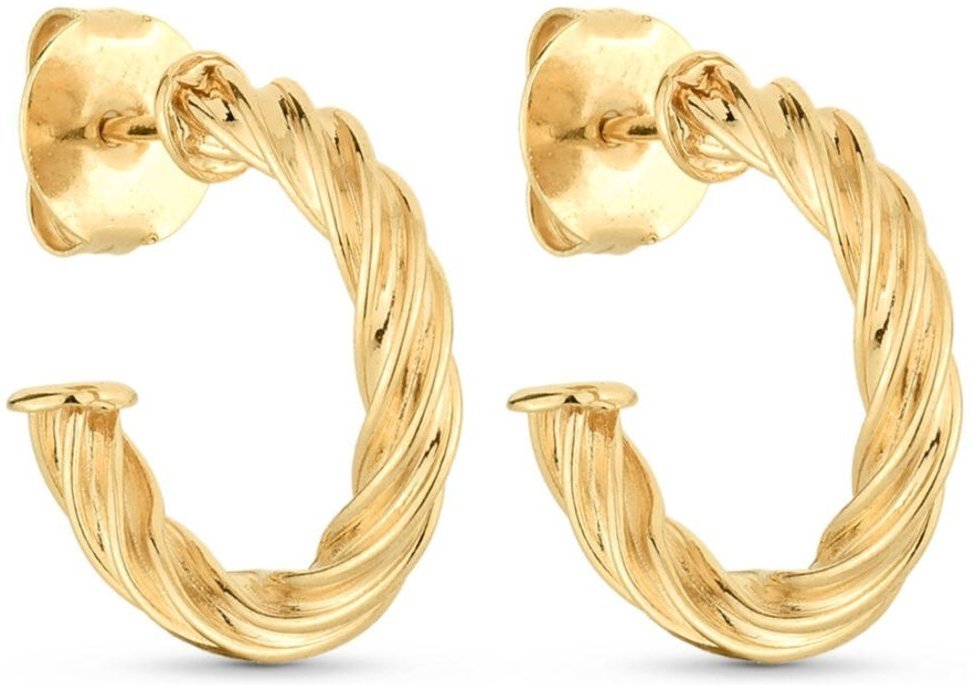 Imagem principal Brinco Semijoia Meia Argola Torcida Banhado A Ouro 18K Br STORE ORA SEMIJOIAS dourado STORE ORA SEMIJOIAS dourado