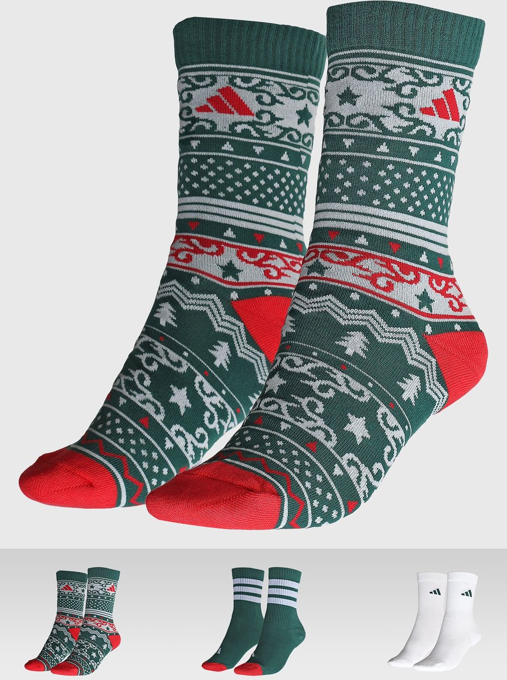 Kit 3 Pares Meia Cano Alto adidas Performance GFX