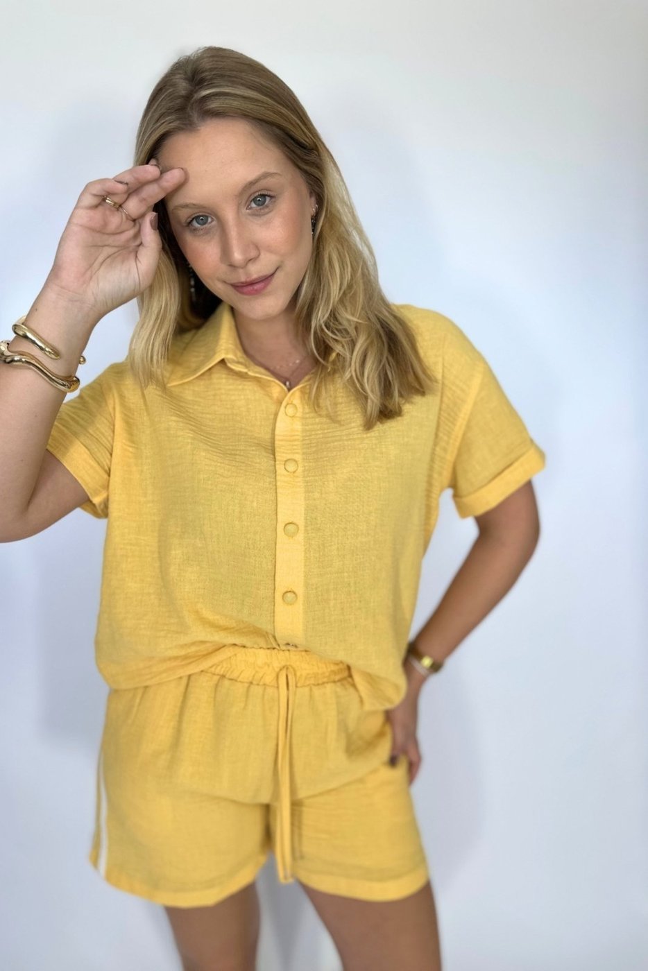 Imagem principal Camisa Vanibele Manga Curta Claro amarelo Vanibele amarelo