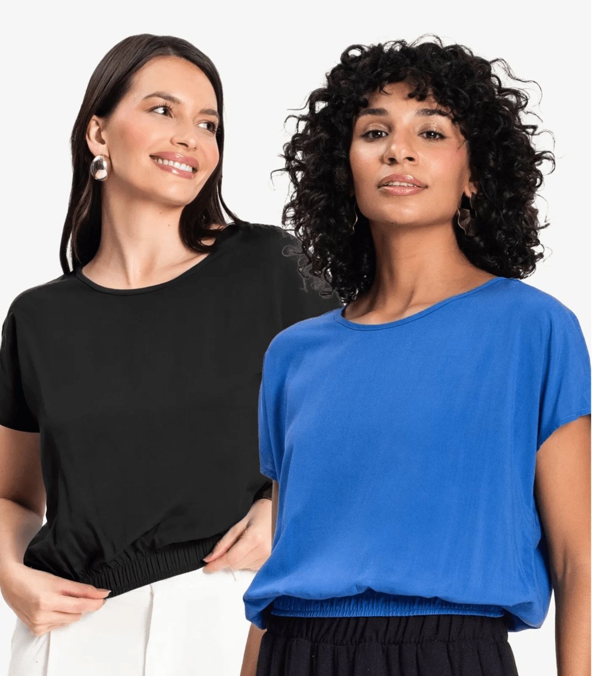 Imagem principal Kit 2 Blusas Femininas Manga Curta Infinita Cor Sortidas multicolorido INFINITA COR multicolorido