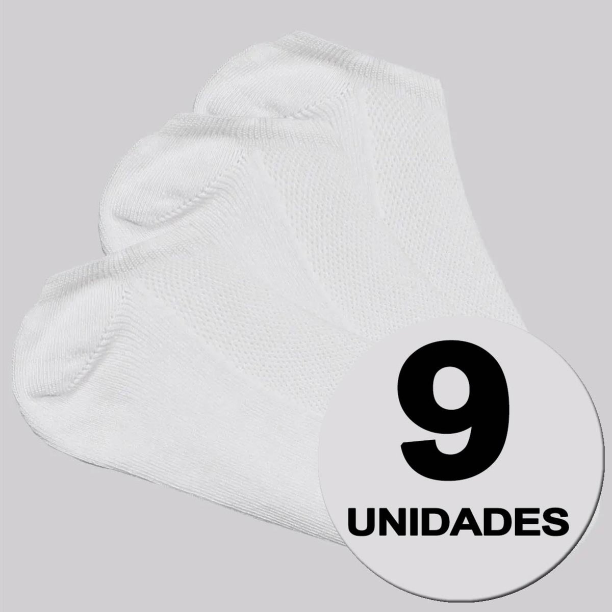 Kit Meia Selene Sapatilha Feminino 9 Pares Branca