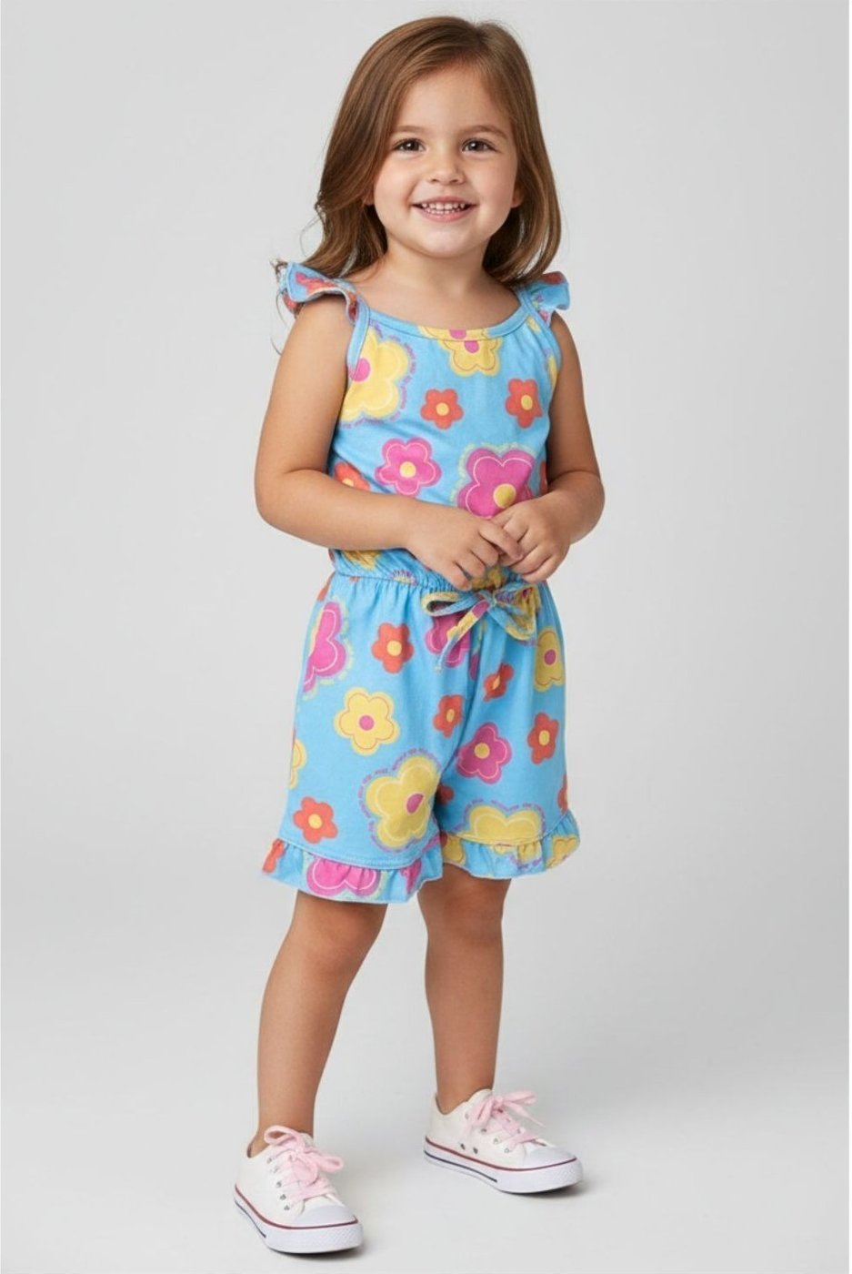 Imagem principal Macaquinho Bem Vestir Feminino Flores azul BEM VESTIR azul