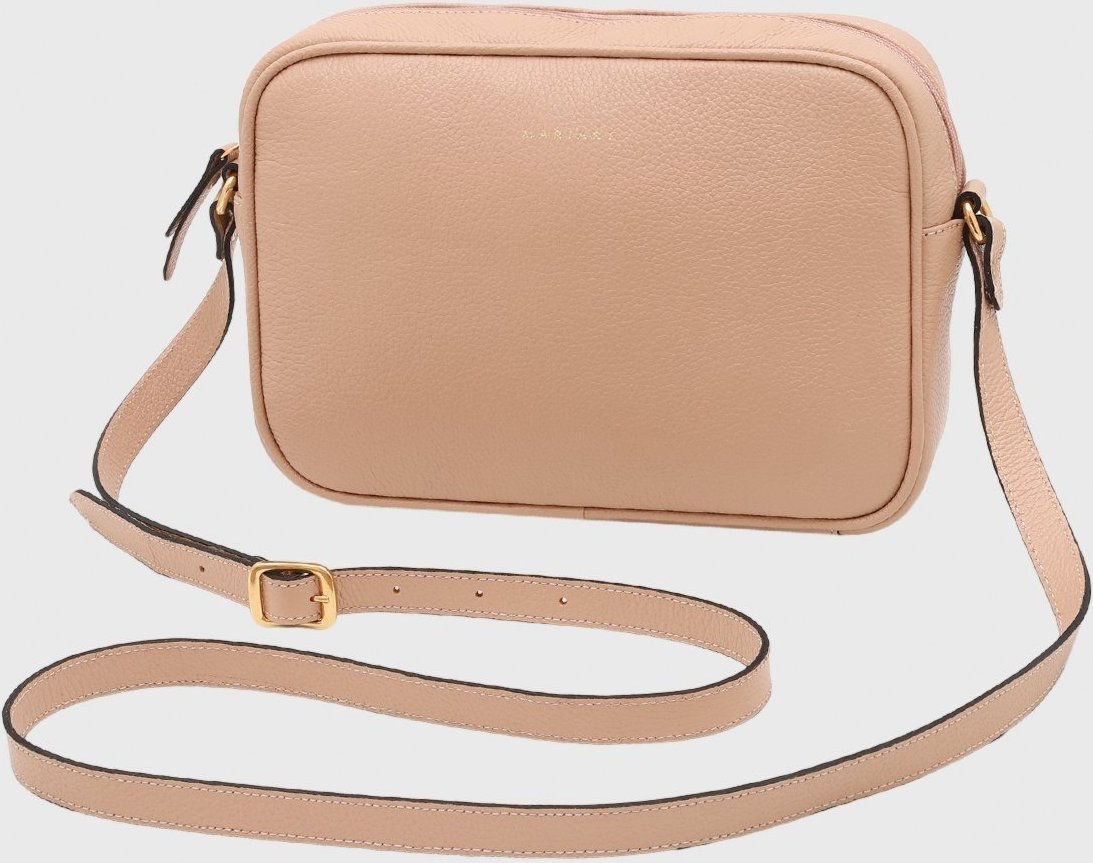 Bolsa Transversal Couro Mariart Maxi Jeri Creme