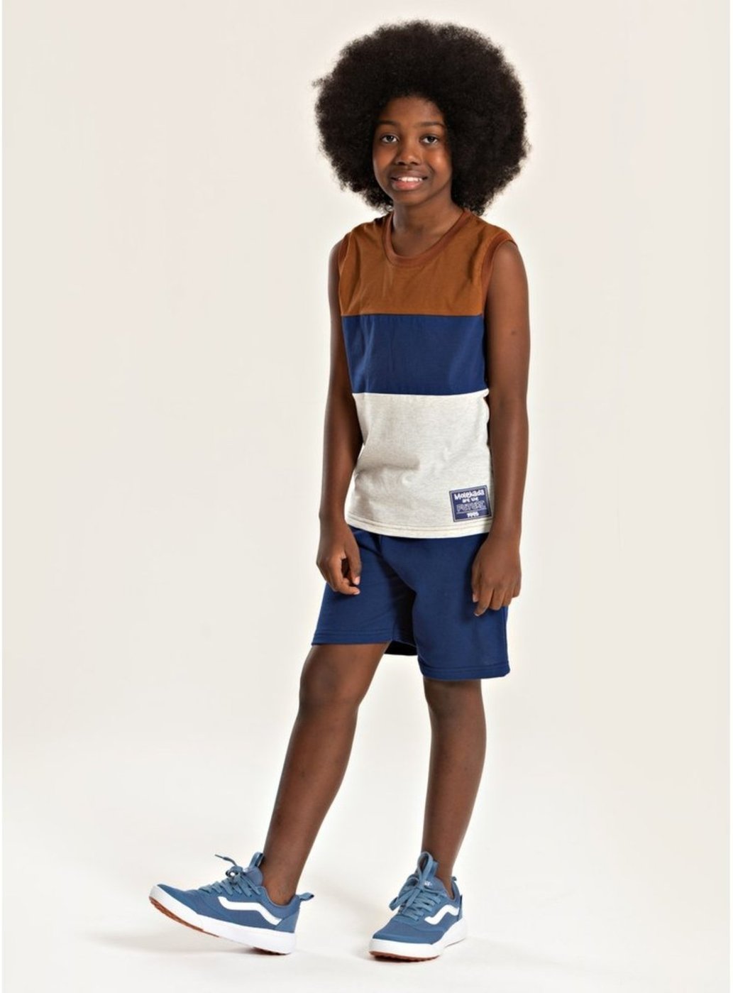 Imagem principal Infantil - Conjunto Verão Menino Regata com Recortes e Bermuda Future Molekada verde Molekada verde