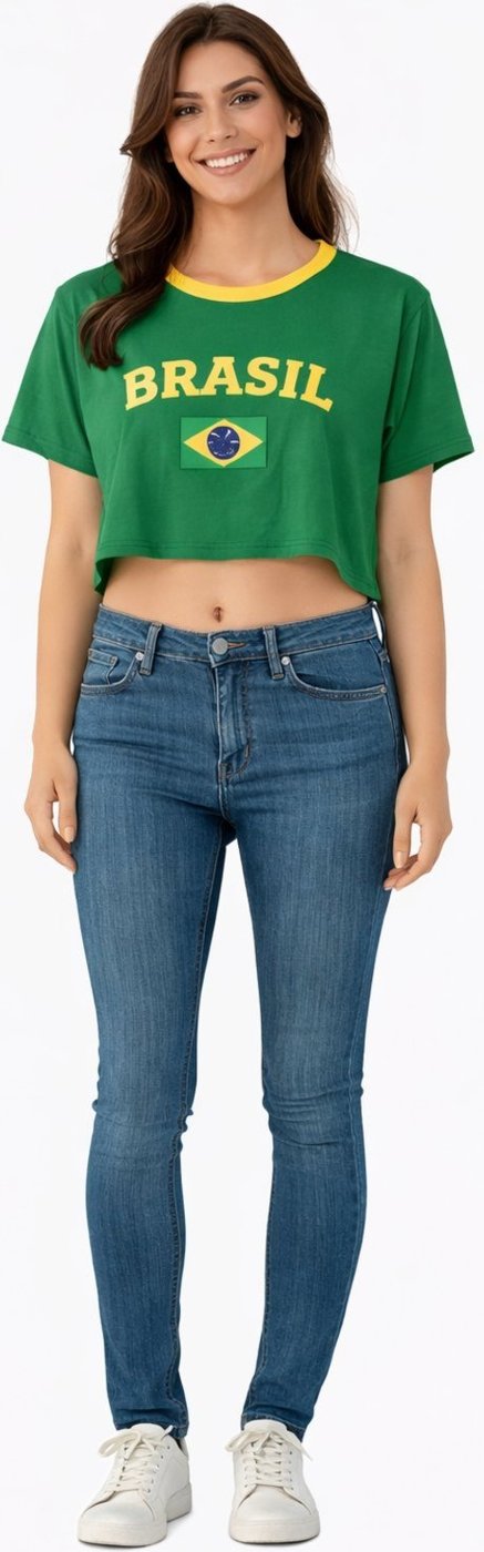 Imagem principal Cropped D Bell Outlet Fashion Estampa Brasil verde D BELL OUTLET FASHION verde