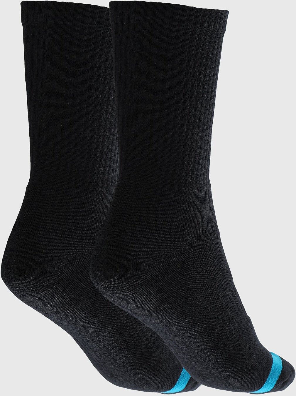 Meia Quiksilver Cano Alto Canelado com logo Preta