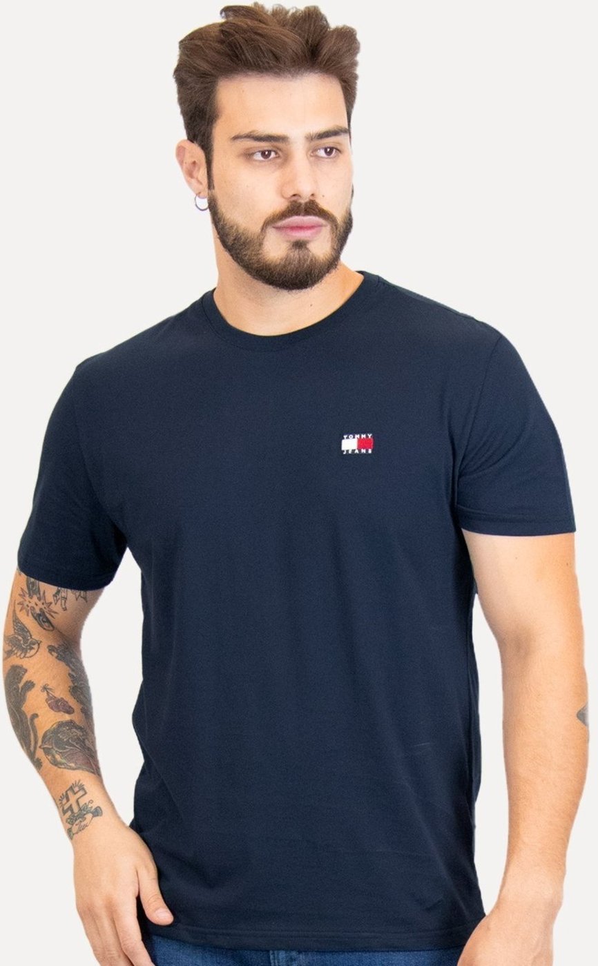 Imagem principal Camiseta Tommy Jeans Masculina Regular Med Flag Badge azul marinho Tommy Jeans azul marinho