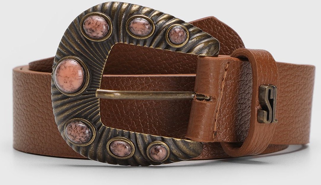 Cinto Feminino Santa Lolla Camurça Fivela Pedras