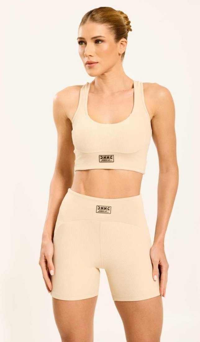 Ribbed Short Bege Camélia Poliamida