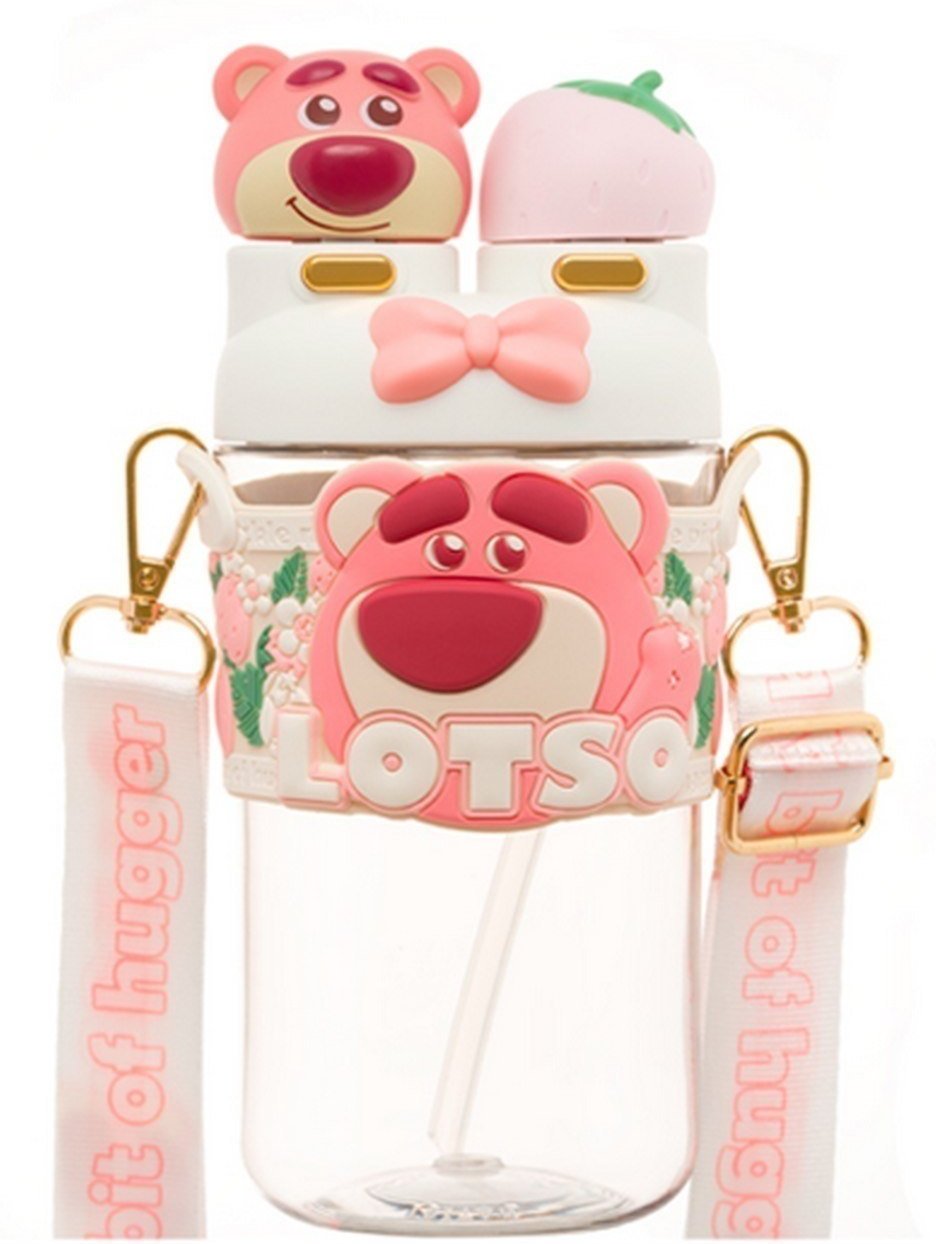 Imagem principal Infantil - Garrafa de Água Squeeze Lotso Toy Story Rosa 700ml Escola Passeio Resistente Disney branco rosa Disney branco rosa