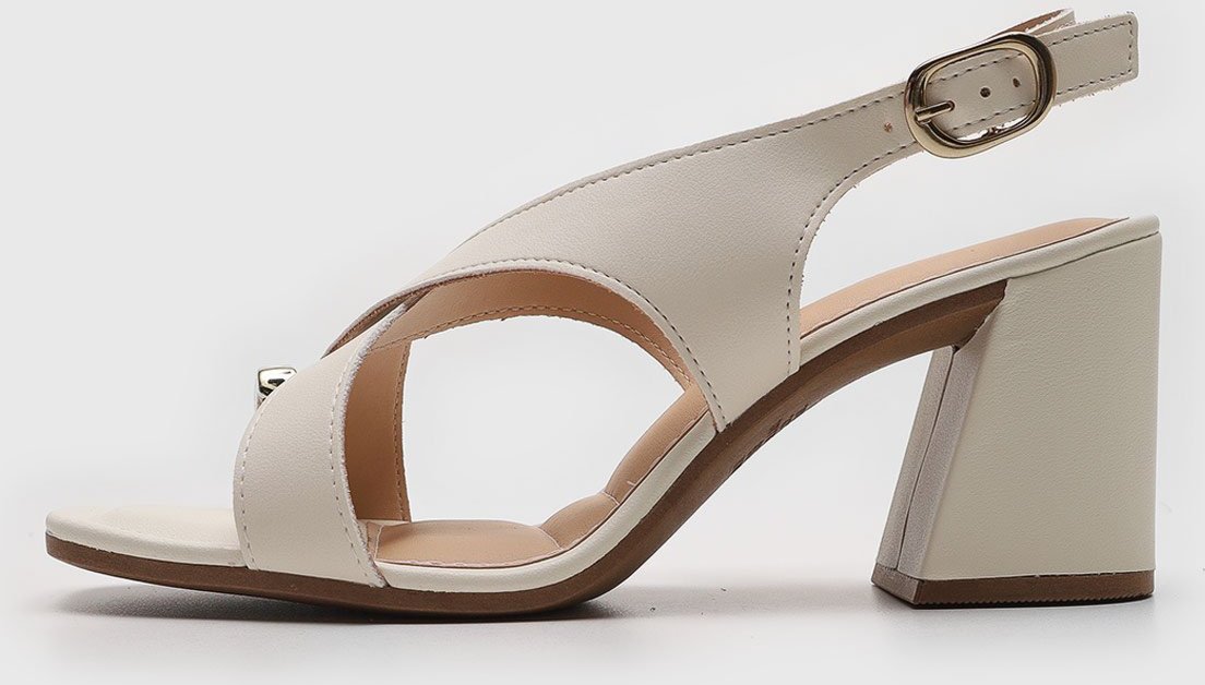 Sandália Dakota Aplicação Off-White