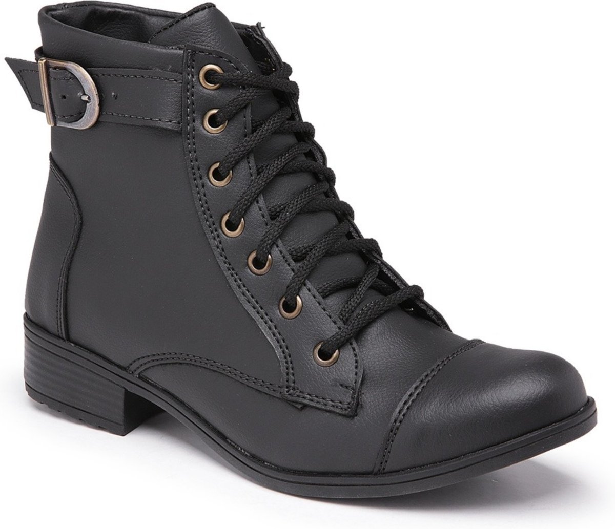 Bota Feminina Coturno Salto Baixo Cano Medio FV022