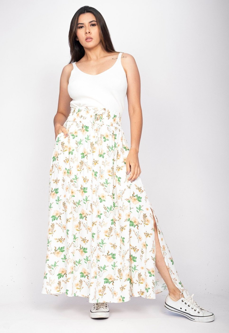 Saia Longa Amazonia Vital Viscose Estampa Lua de Verão