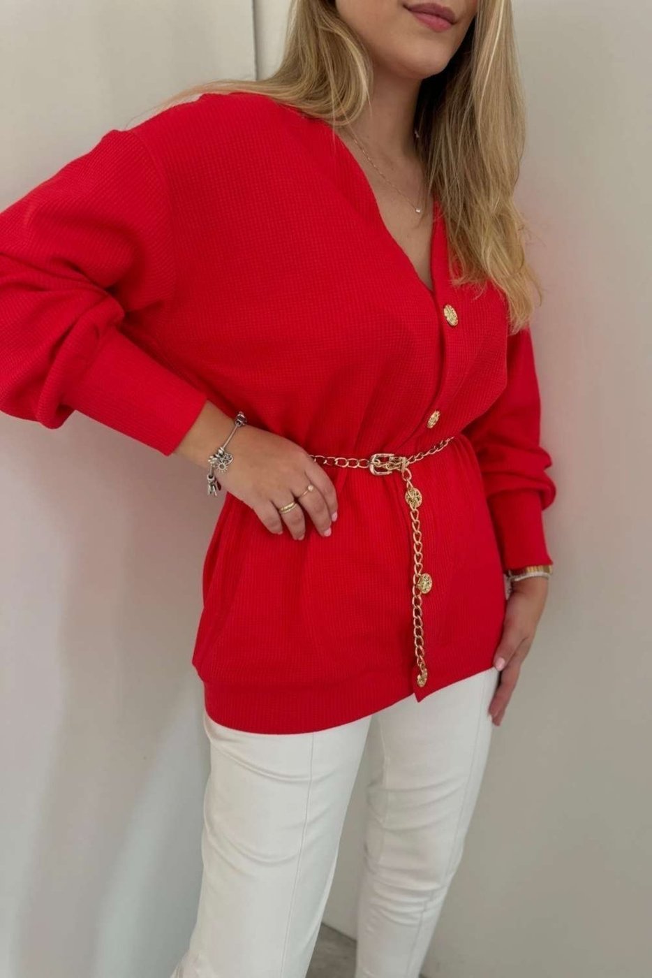 Imagem principal Cardigan Vanibele Malha vermelho vermelho