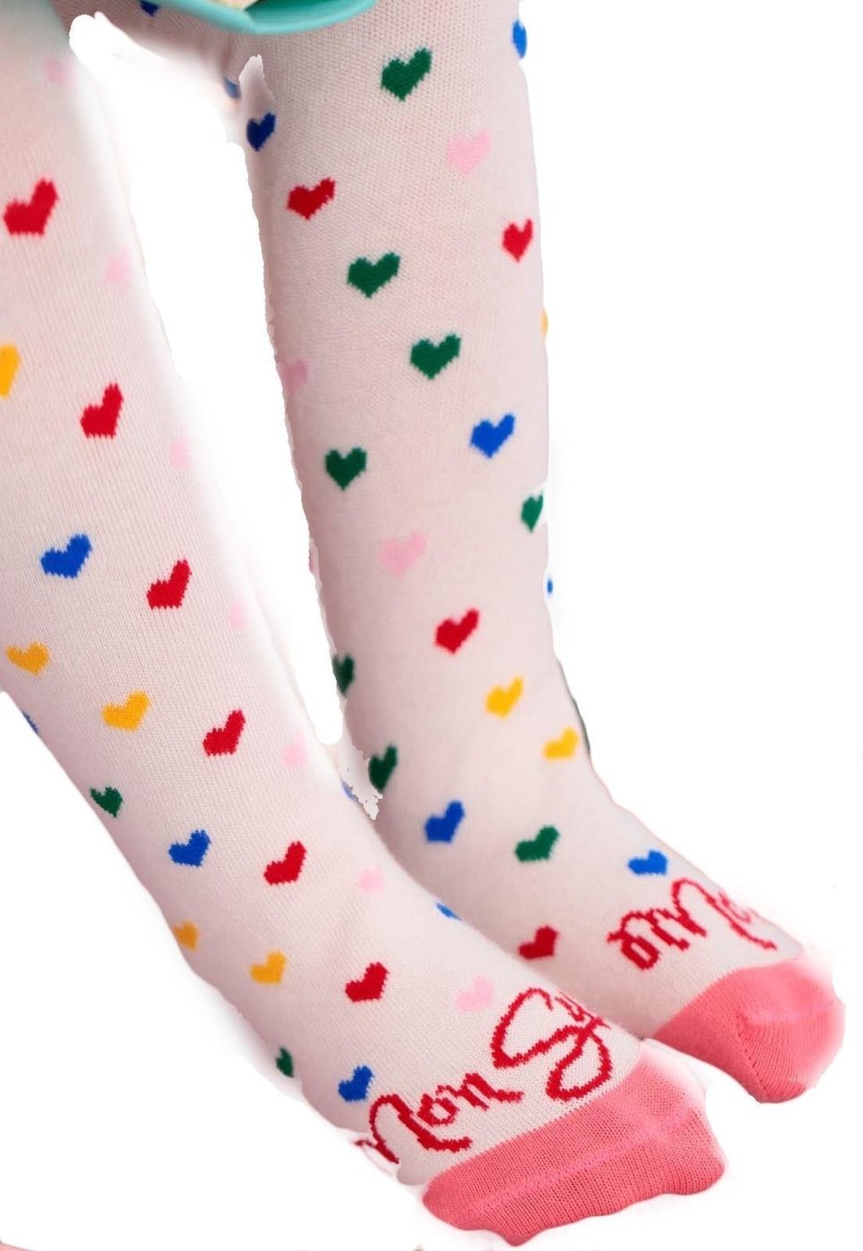 Infantil - Meia Longa Corações Colorido Mon Sucrê
