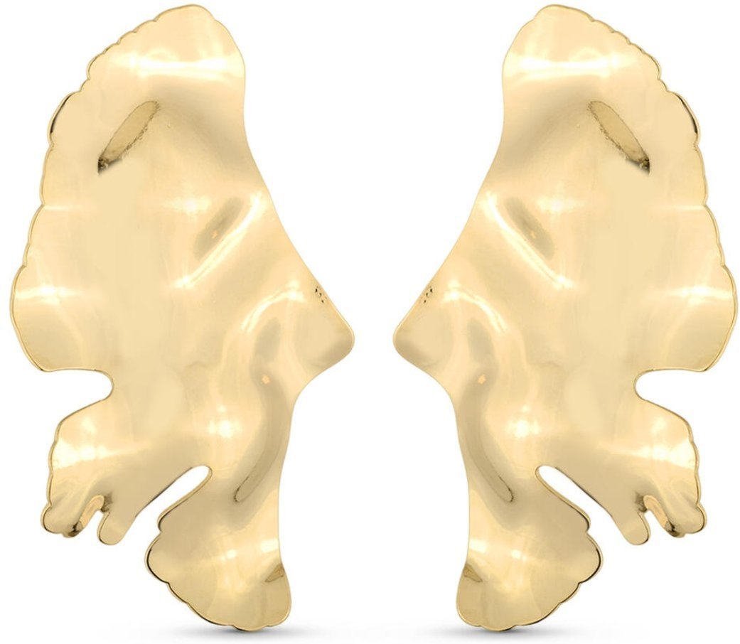 Imagem principal Brinco Semijoia Orgânico Folhas Assimétricas Banhado A Ouro 18K Br STORE ORA SEMIJOIAS dourado STORE ORA SEMIJOIAS dourado