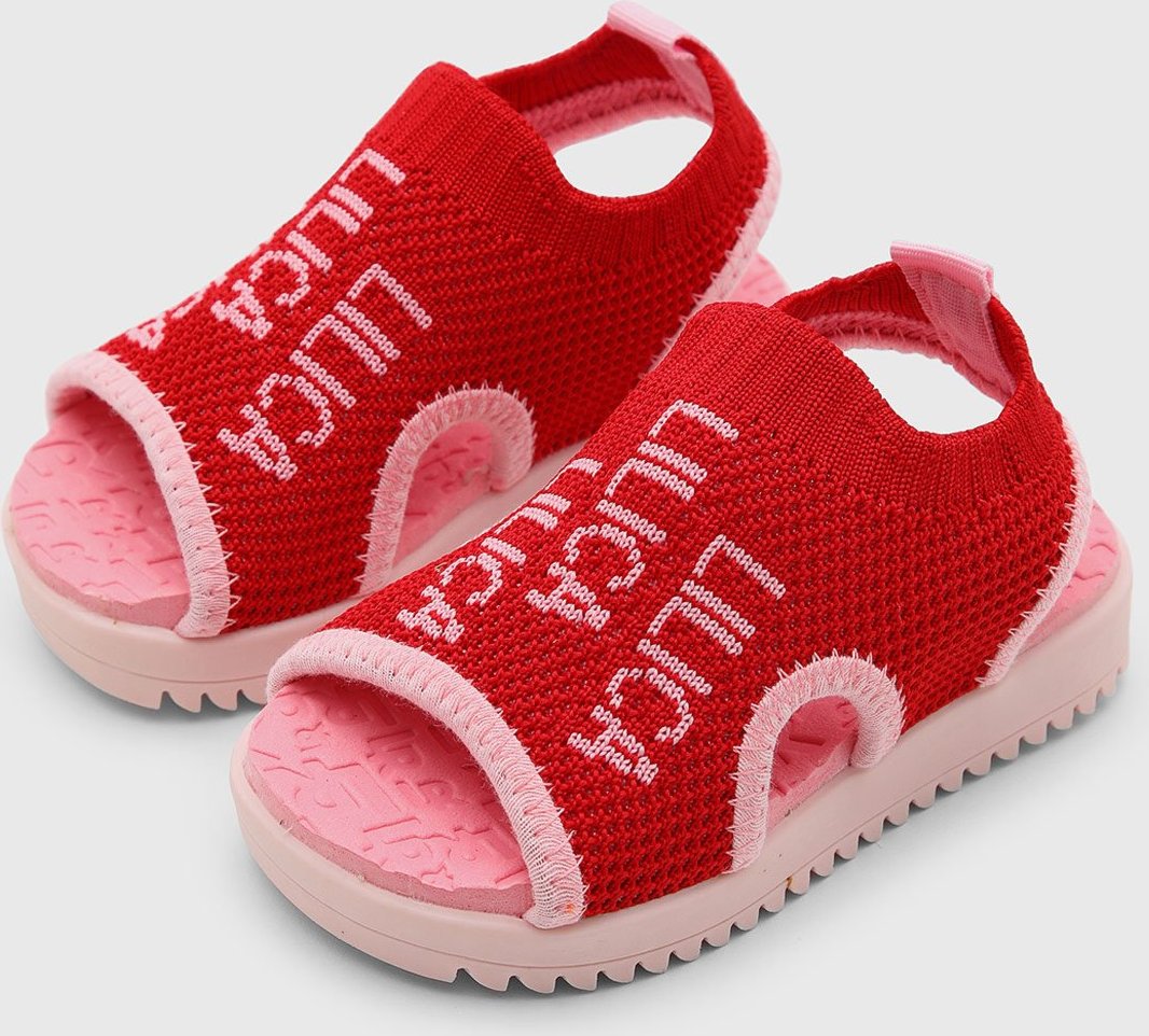 Infantil - Sandália Lilica Ripilica Knit Vermelha/Rosa