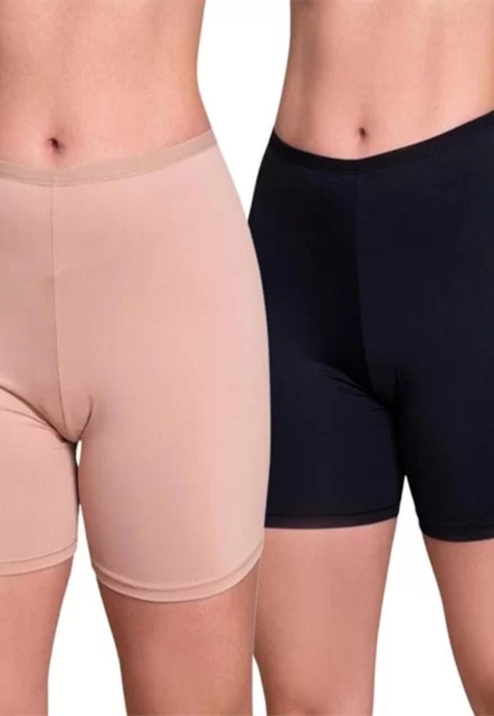 KIT 2 Anáguas Short Segunda Pele Calcinha Bermuda Intima + Bege