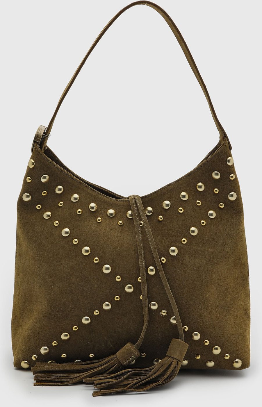 Imagem principal Bolsa Feminina Luiza Barcelos Média Franja Tachas verde Luiza Barcelos verde