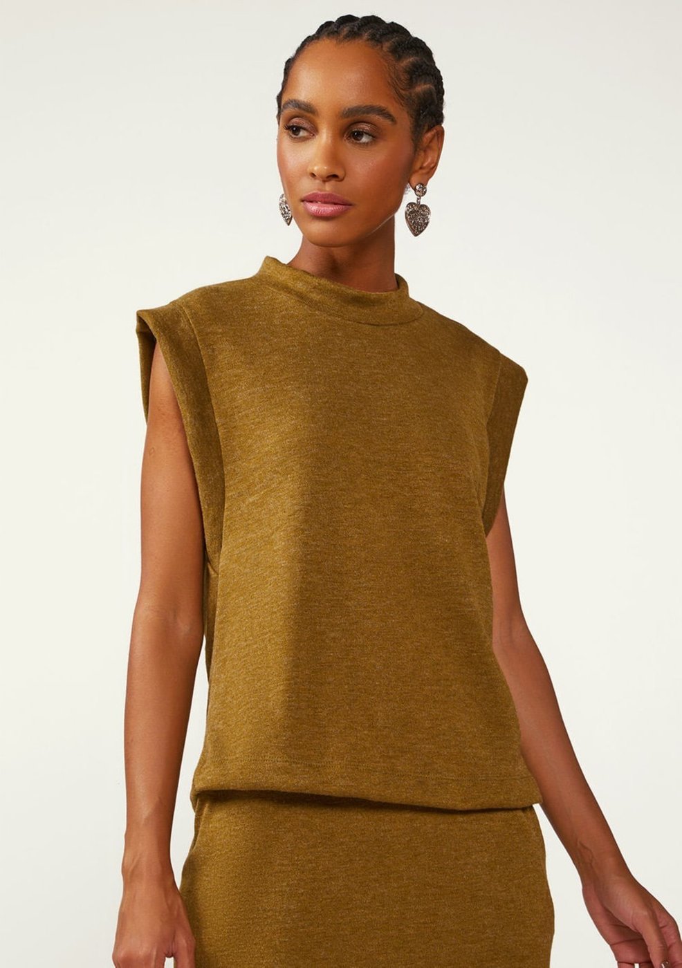 Imagem principal Blusa Zinco Solta Gola Alta Sem Alça Padrão verde Zinco verde