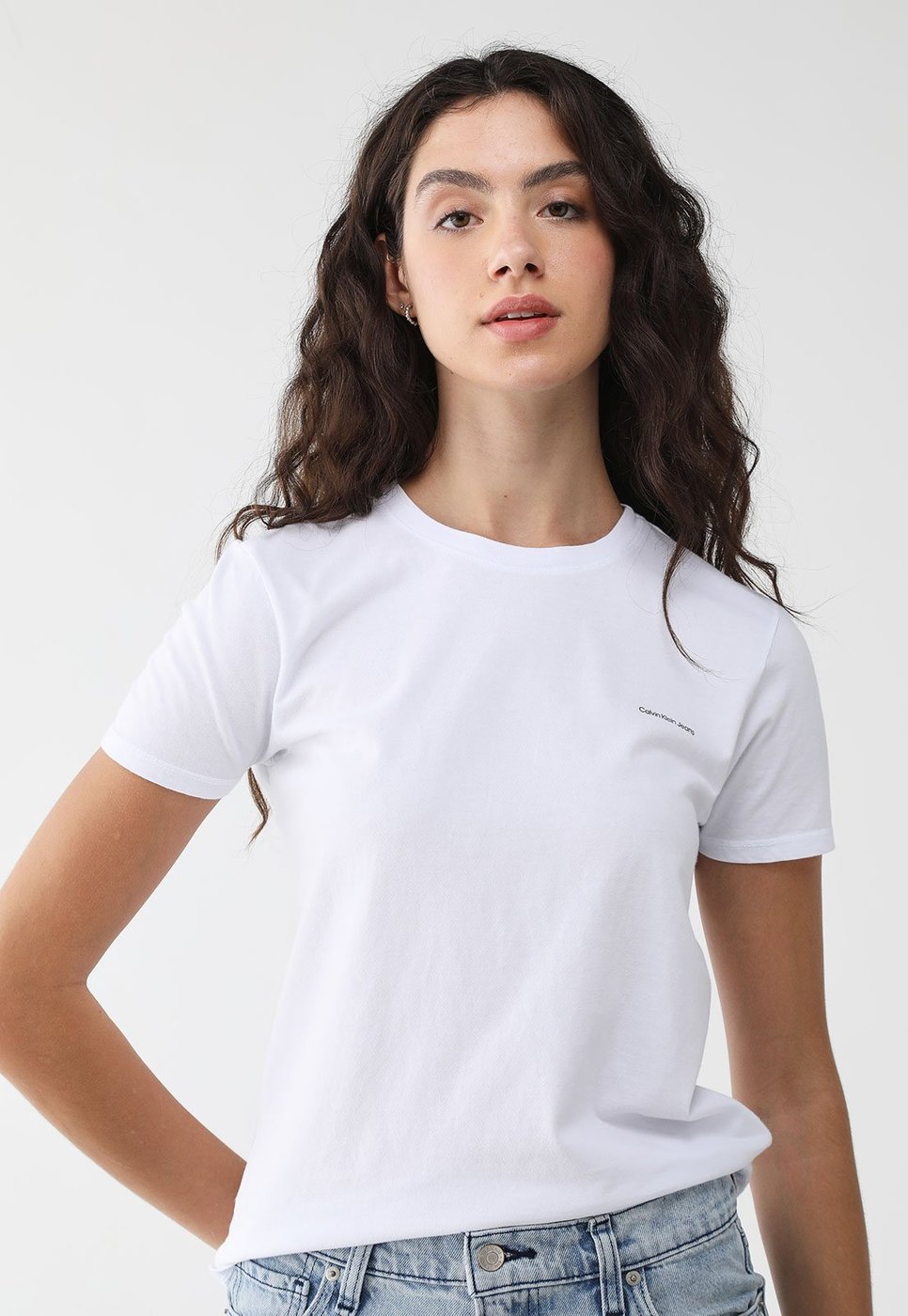 Imagem principal Camiseta Calvin Klein Jeans Slim Logo Branca branco branco
