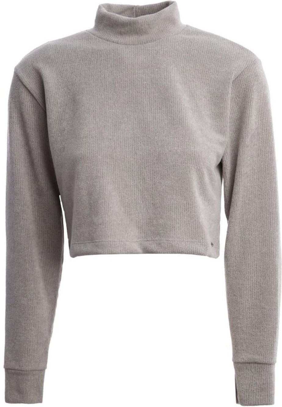 Blusa Tricot Cropped Manga Longa Feminina